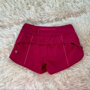 lululemon Speed Up Low-Rise Maroon Short 2.5”  size 0